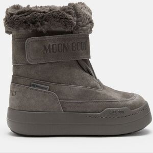 Moon Boot Junior Park Strap Anthracite Suede Boots